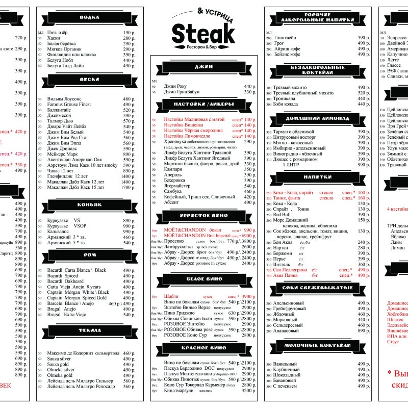Alc menu Steak DEKABR 2021